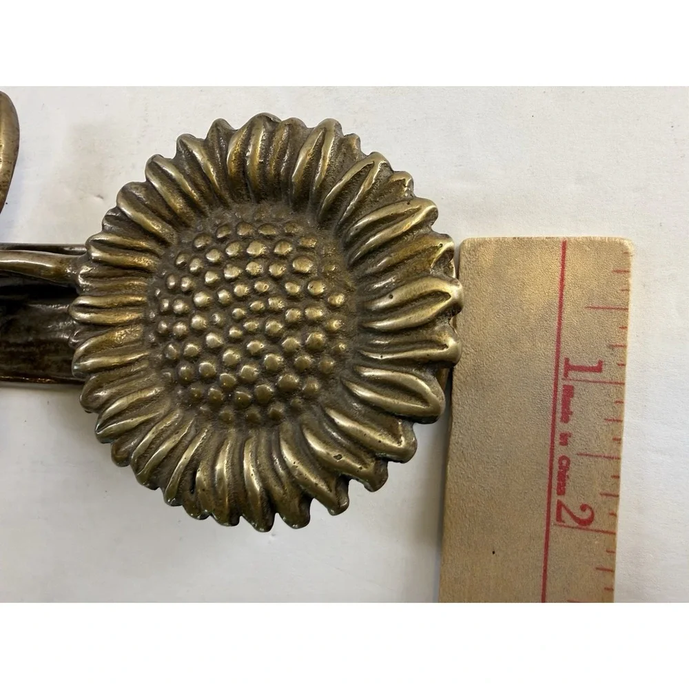 Vintage Solid Brass Sunflower Door Knocker 5.5